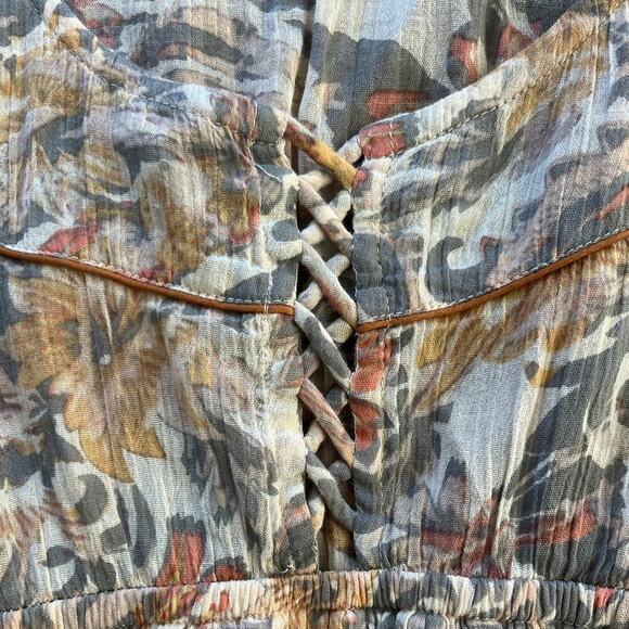 Shyanne Western Festival Tiered Mini Dress Medium Floral Boho Cowgirl India - Picture 3 of 10